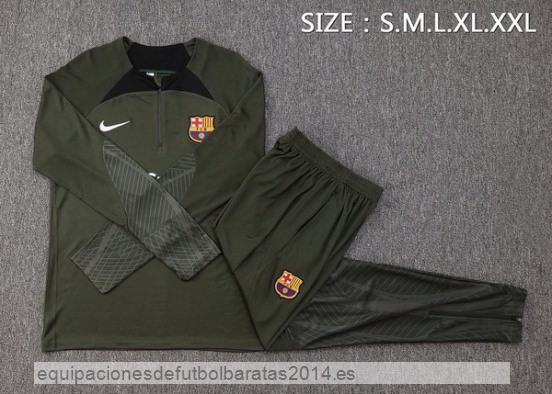 Nuevo Conjunto Completo Sudadera Entrenamiento Barcelona 23/24 Verde Marino Baratas